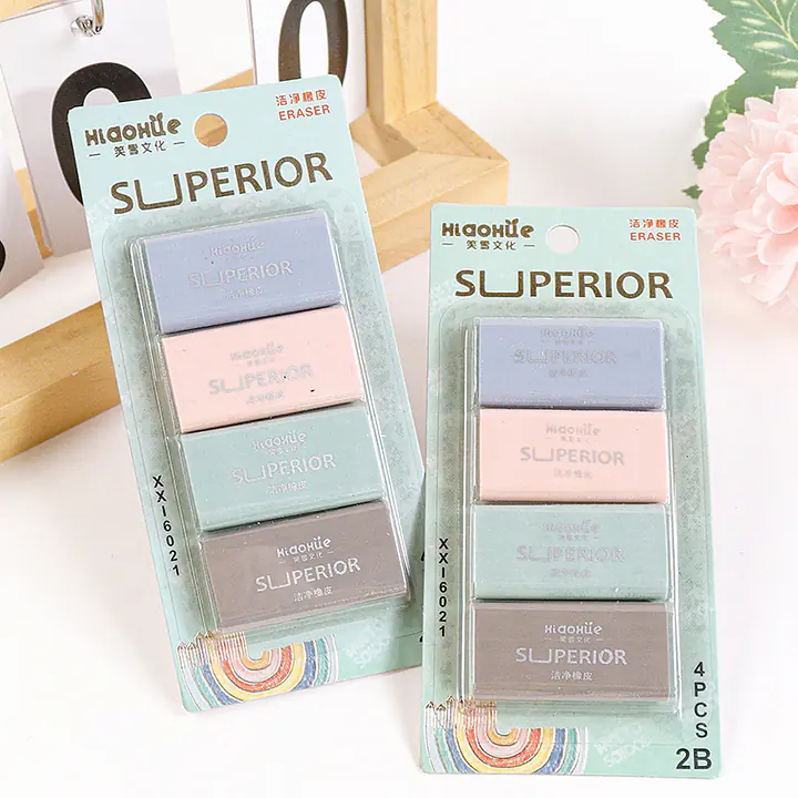 Assorted Colour Erasers (4-Pack) - Master